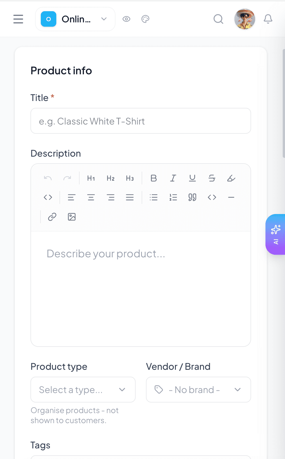 Cartico dashboard